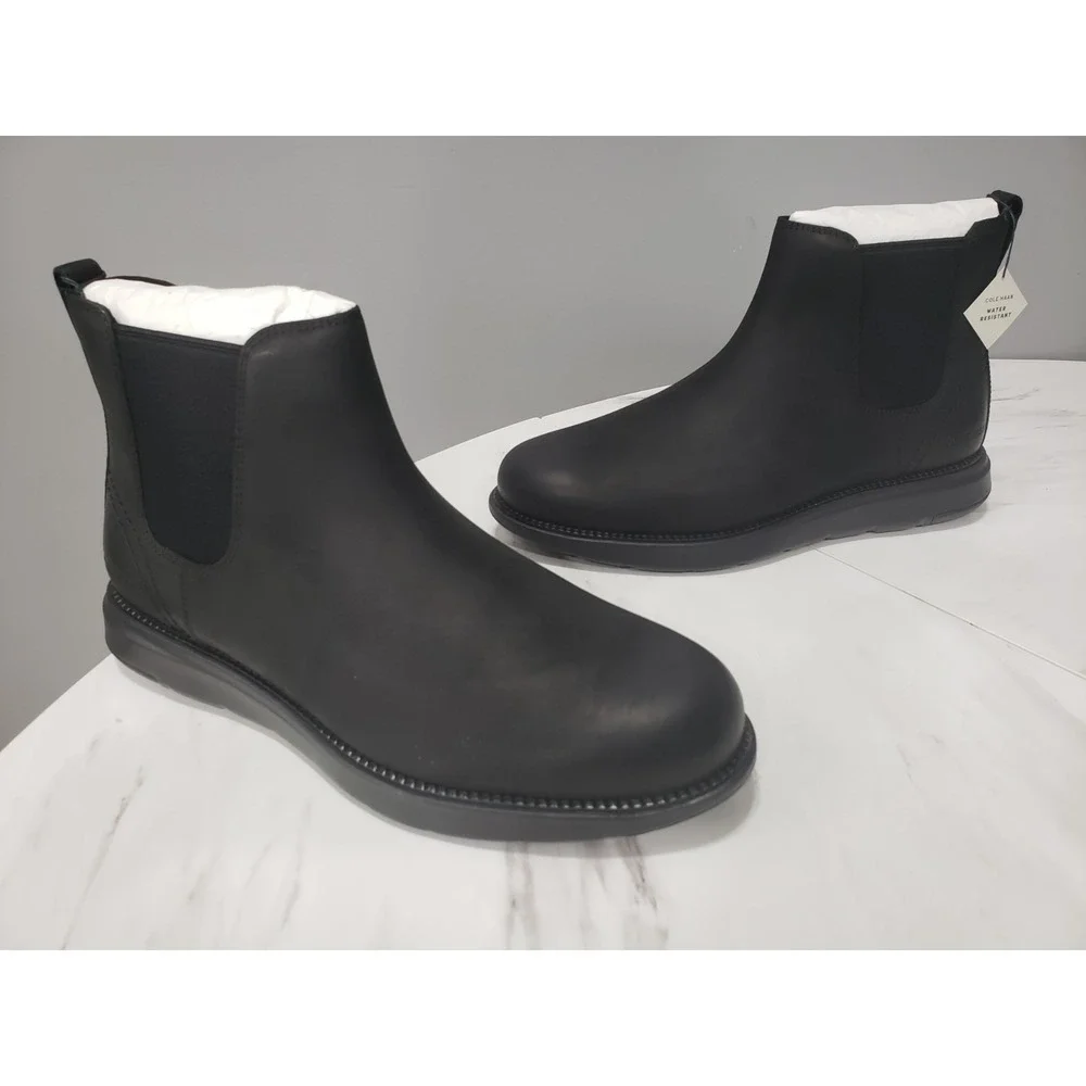 NEW NO BOX SIZE 9.5 Cole Haan Men's Grand Atlantic Chelsea Boots‎ C36544 BLACK